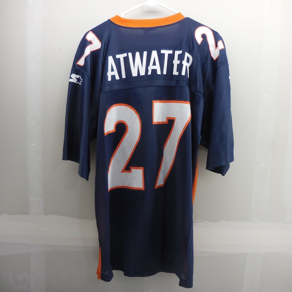 Vintage Starter Denver Broncos Steve Atwater 27 Jersey Mens 48 L Blue 1995 NFL